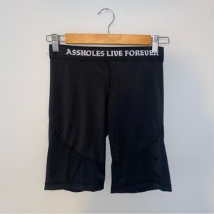Assholes Live Forever Black bike shorts